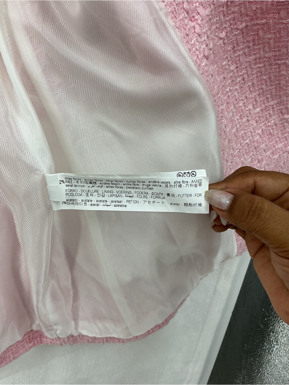 Zara Pink Double-Breasted Tweed Blazer 1174 - Picture 5 of 6